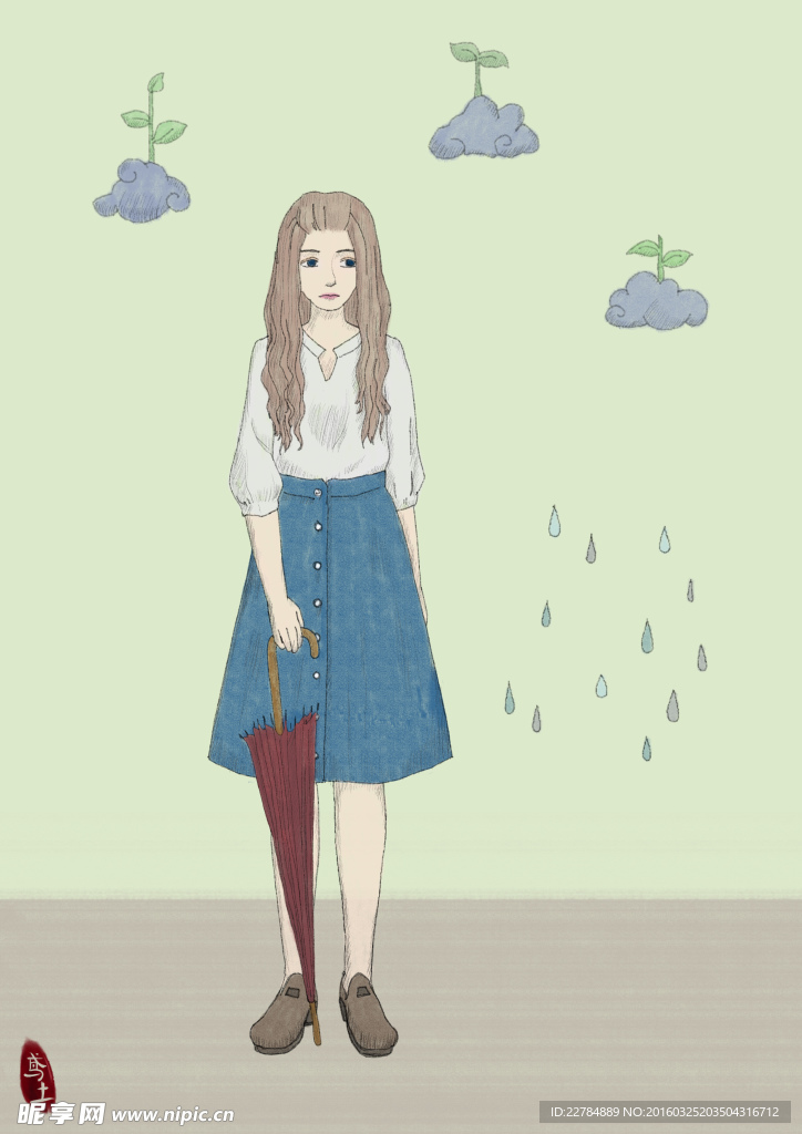 鳶土社拿傘的女孩