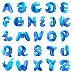 创意26个蓝色字母矢量素材
