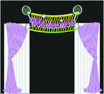 羽毛球主题婚礼门帘logo