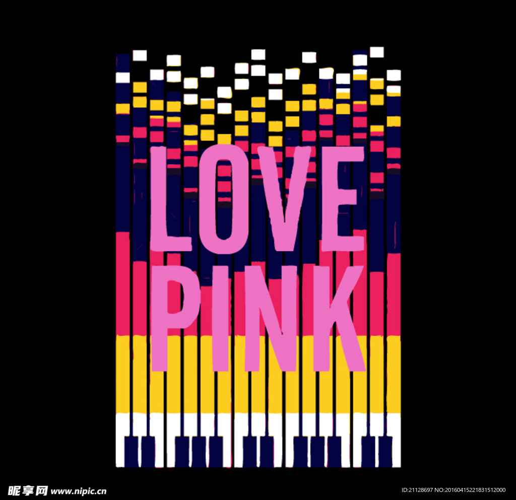LOVE PINK 钢琴 格子