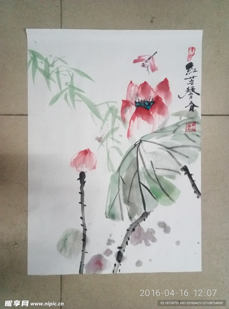 國(guó)畫寫意荷花