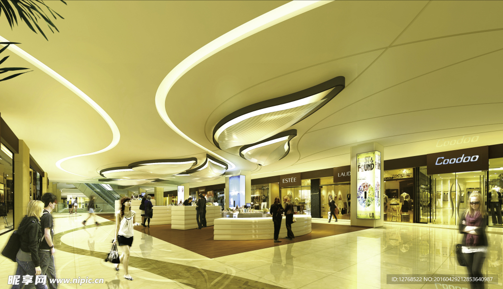 3D效果 购物广场 室内设计