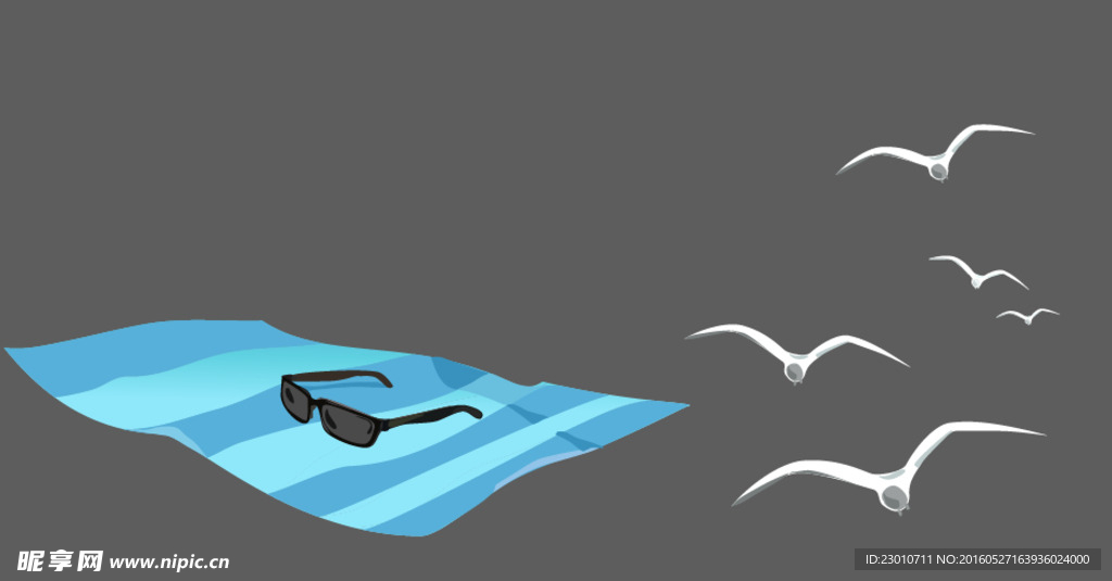 沙滩垫 海鸥