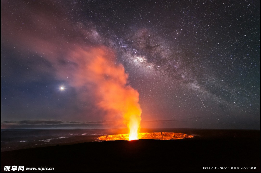 火山背景圖