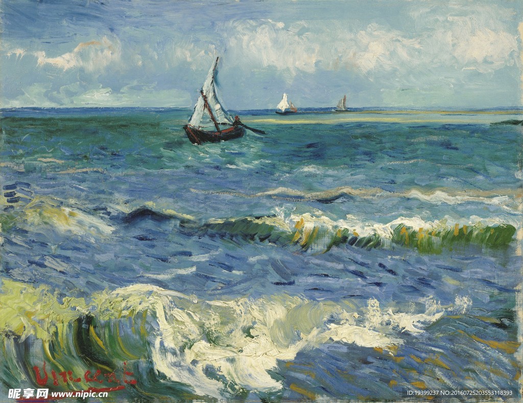 梵高油畫 大海