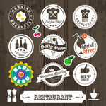 餐馆复古圆形徽章