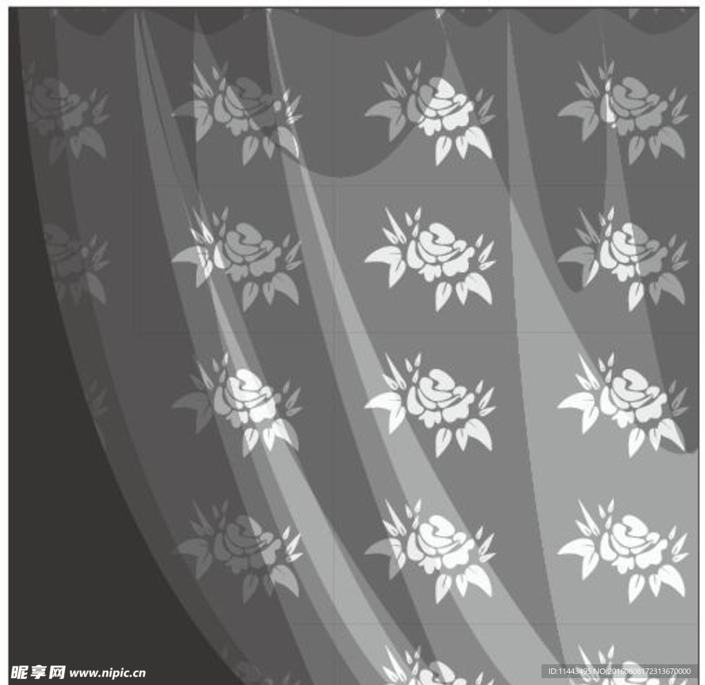 花紋白紗布矢量素材
