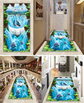 3D瀑布大海浴室走道3D地板