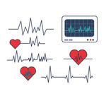 心跳脉搏机器医疗扁平图标