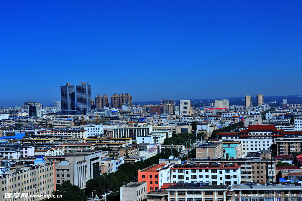 庆阳高楼 俯瞰 城市 蓝色城市