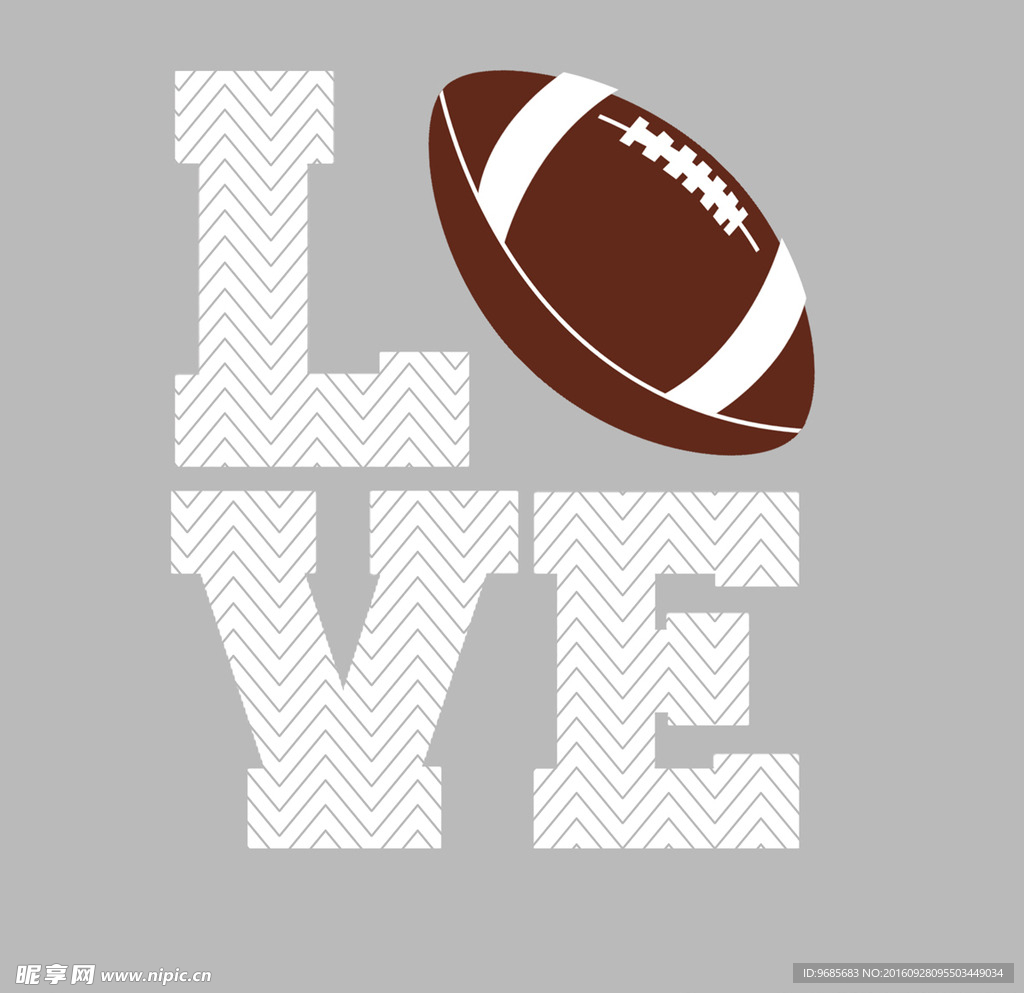 创意LOVE与橄榄球