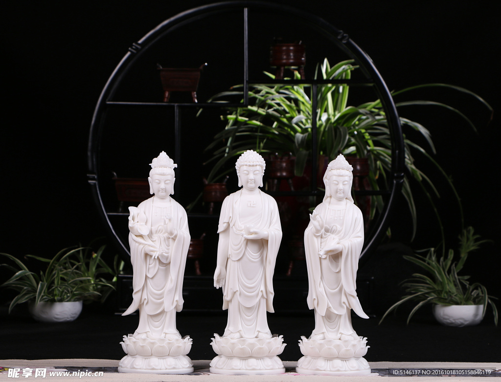 亙德堂德化白瓷西方三圣