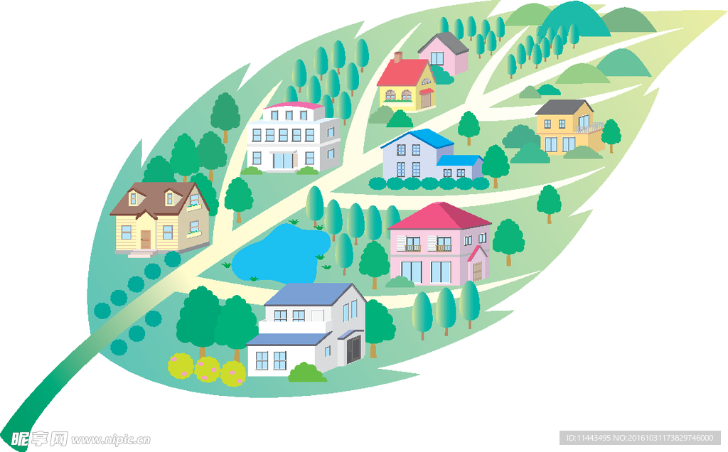 城市建筑插畫