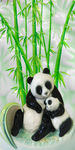 熊猫竹子中式玄关