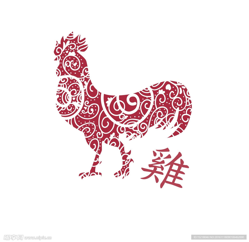 雞年生肖動物矢量圖