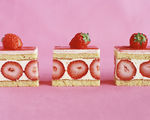 草莓小块蛋糕摄影图