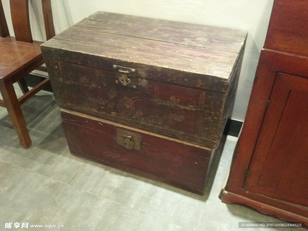 传统文化古董箱子