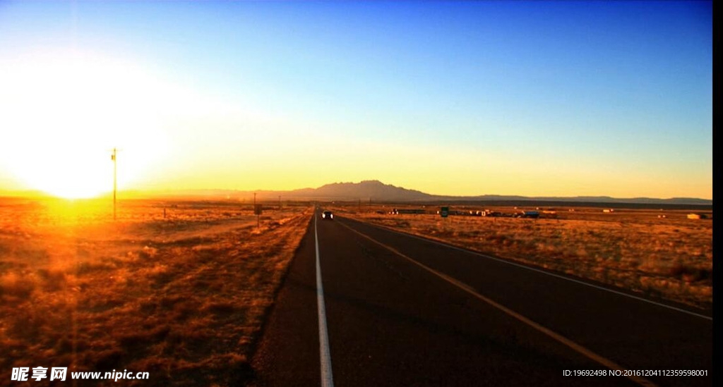 摄影视频素材夕阳公路 风景