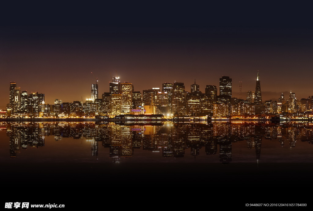市天际线夜景图片