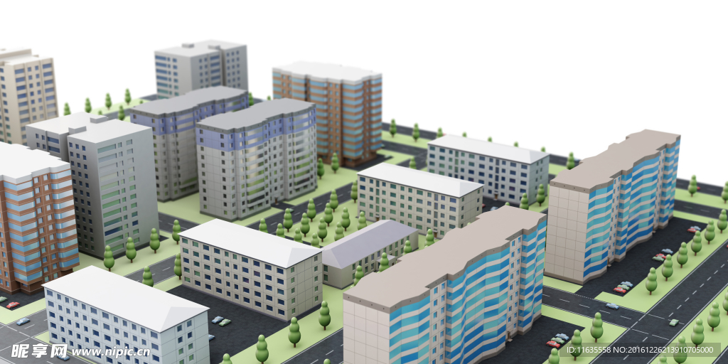 簡潔繁華城市模型高清圖片