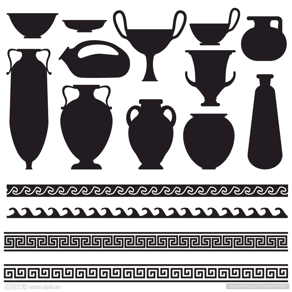 古代陶瓷器皿边框