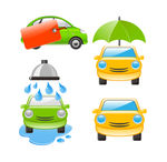 汽车 洗车 雨伞