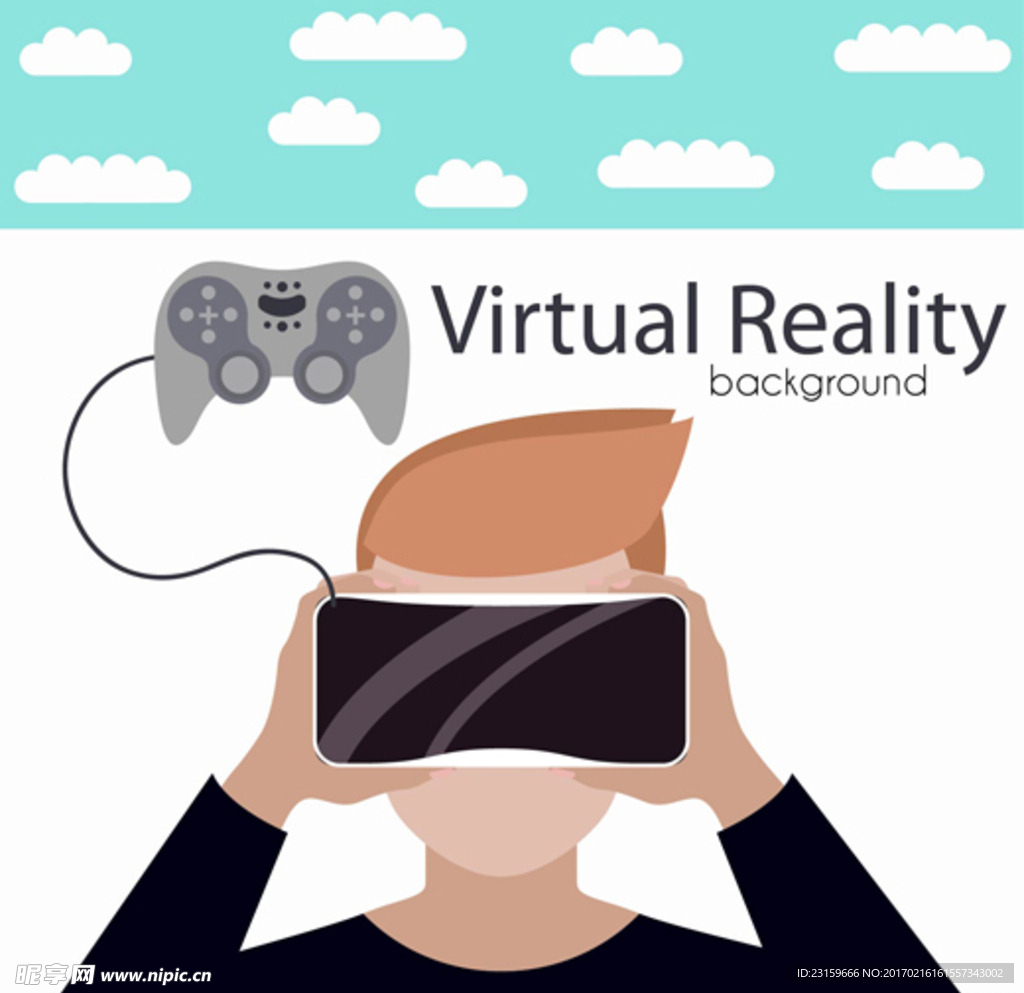 戴VR虚拟现实眼镜玩游戏