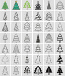 圣诞树松树装饰树图标