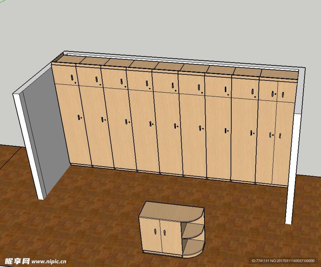 储物柜3D模型图