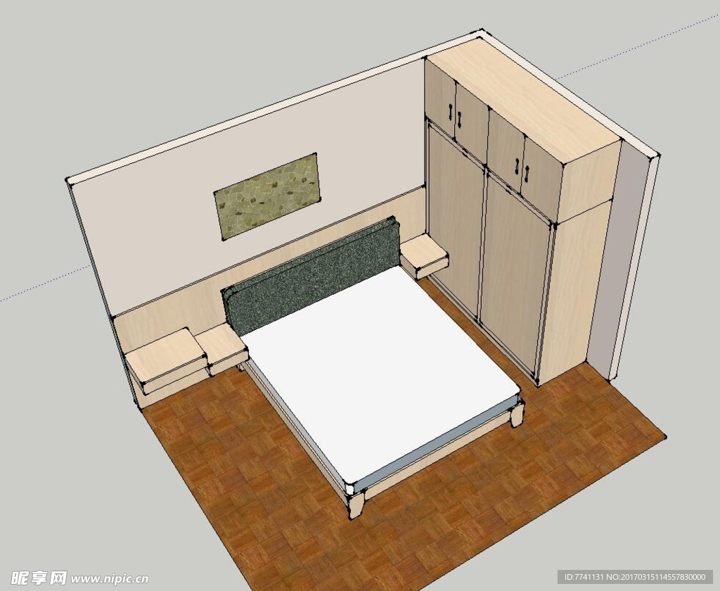 卧室家具布置模型