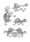 矢量 中国传统纹样 瑞兽 线条
