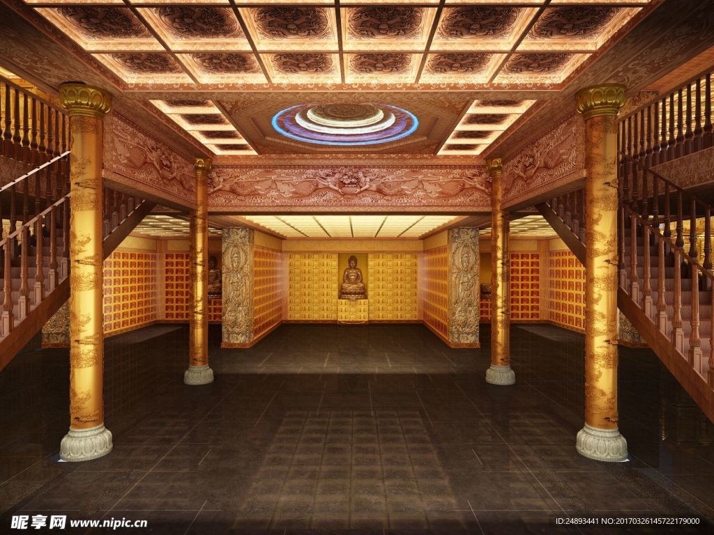 寺廟吊頂彩繪天花地宮吊頂寺廟