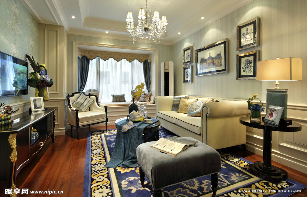 美式復古風格室內(nèi)裝飾實景圖