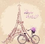 爱心蝴蝶巴黎铁塔自行车