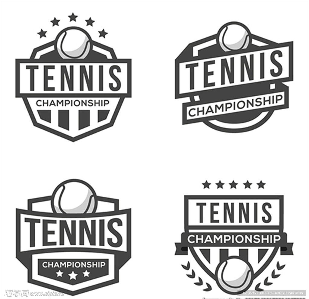 网球比赛培训俱乐LOGO部标志