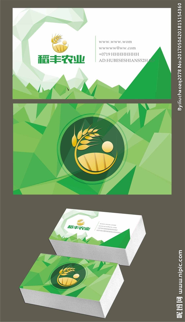 生态农业科技绿色名片设计