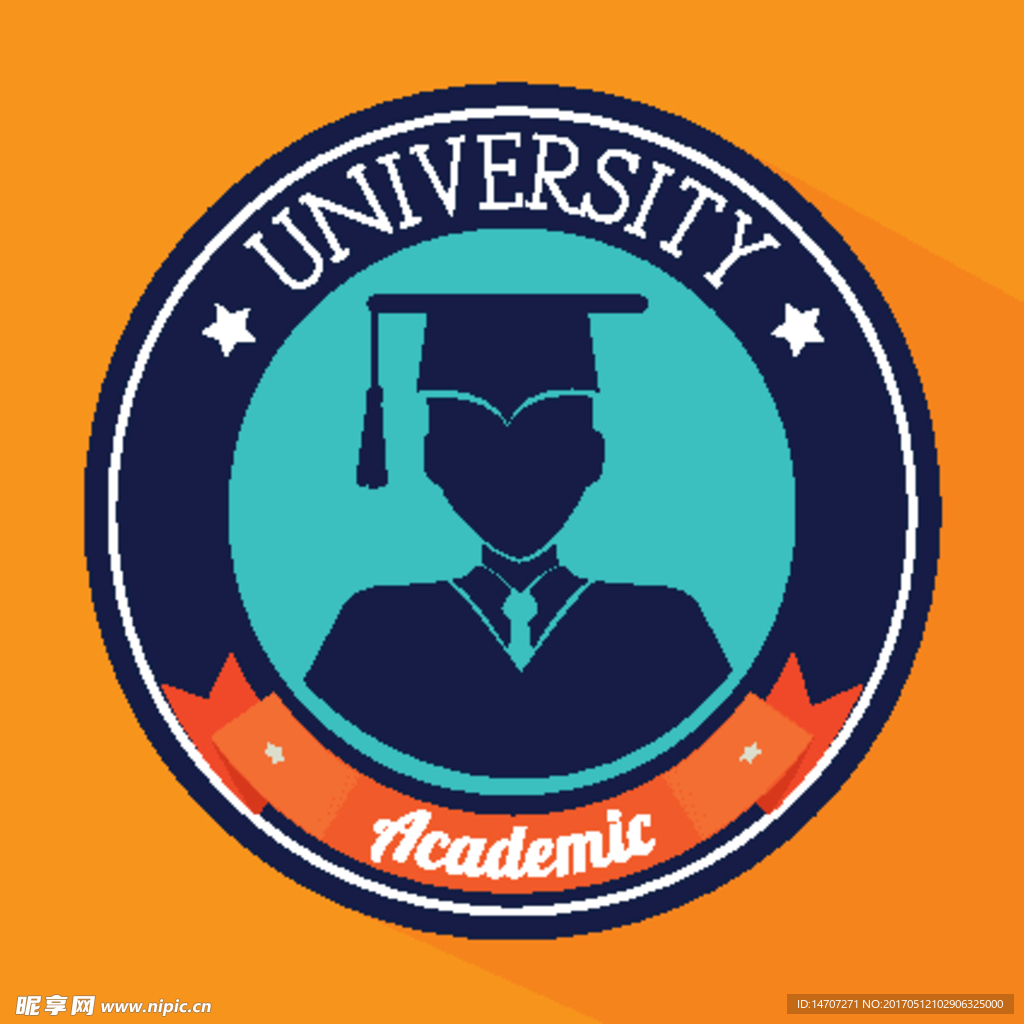 蓝色圆形大学logo矢量