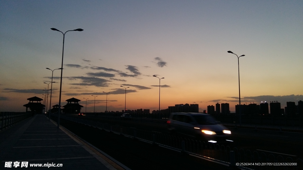 灞河大桥夕阳余晖