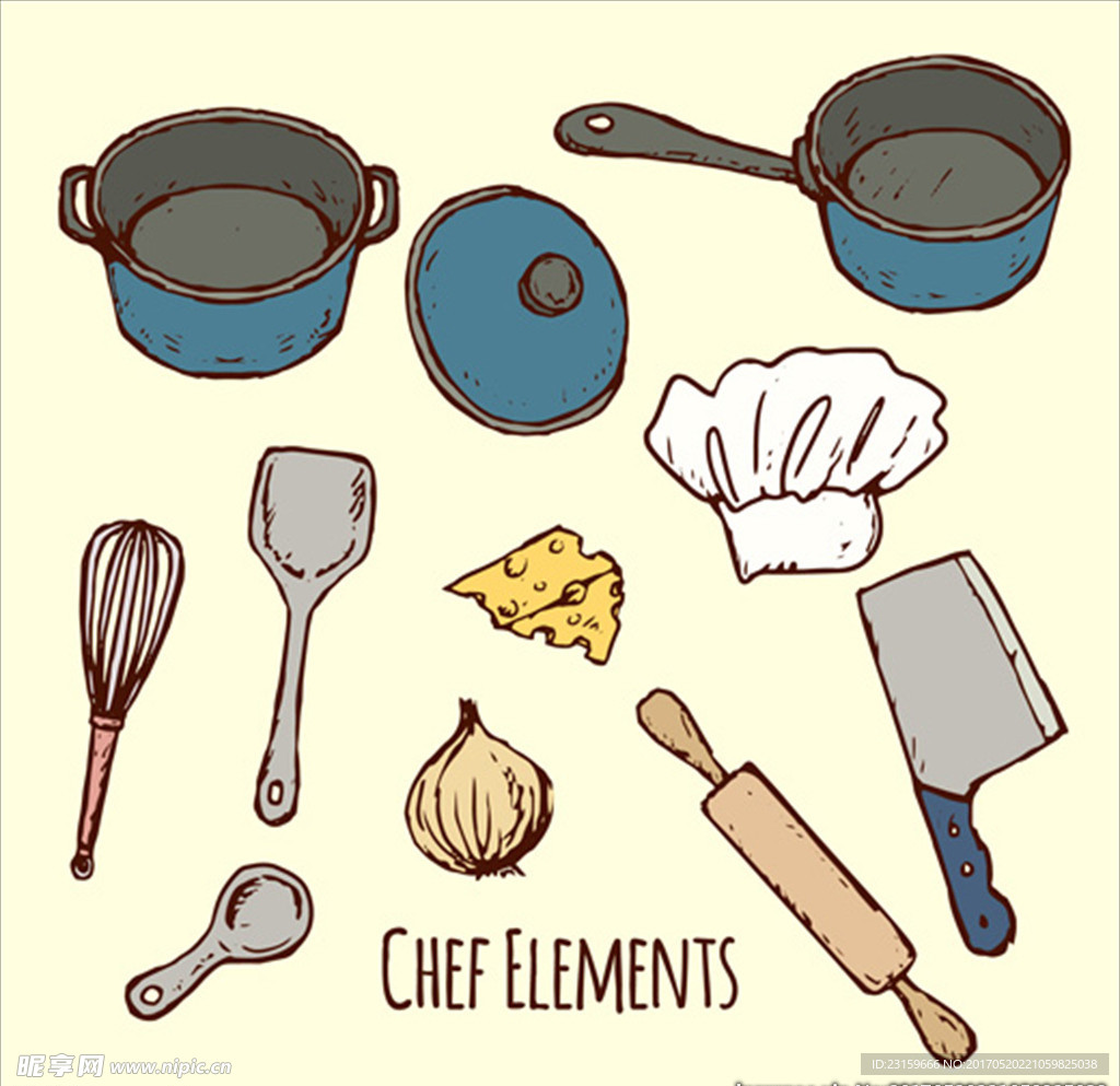 锅和其他厨具元素