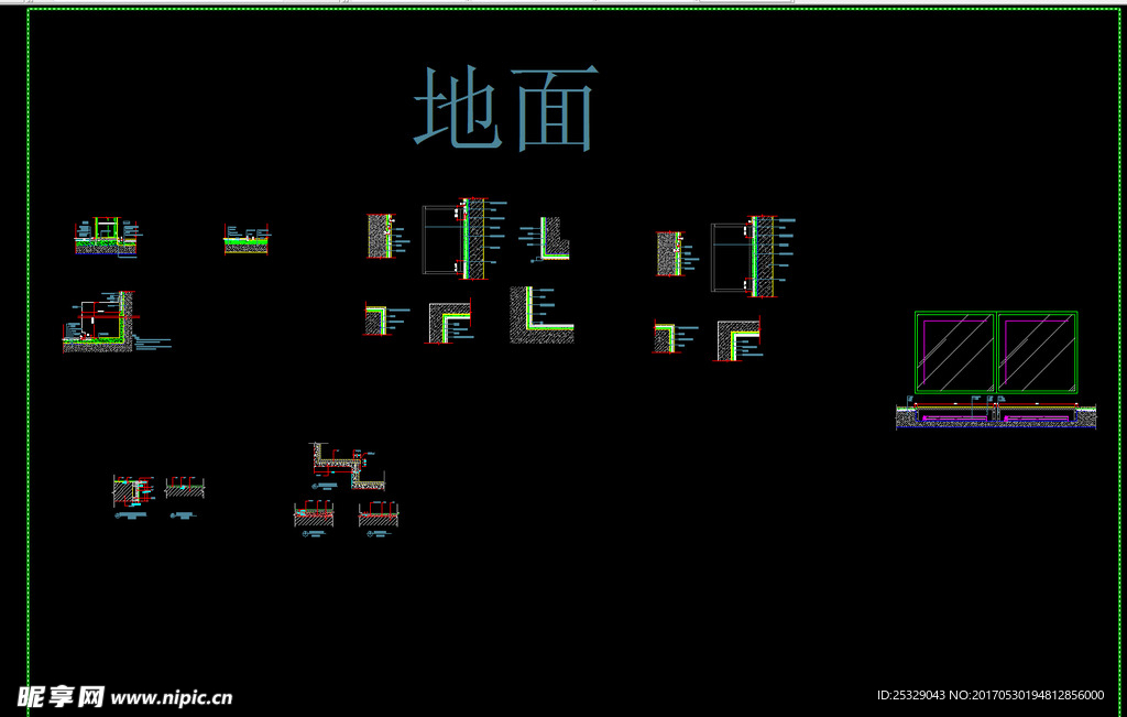 地面cad大样剖面图集合