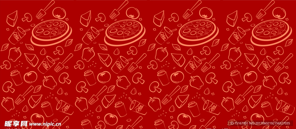 披萨可乐快餐背景设计