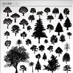 树木剪影AI矢量图