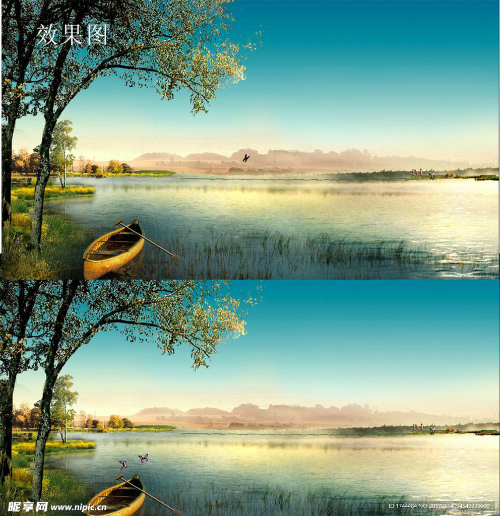 湖边美景流水背景视频