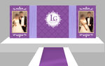 紫色简约婚礼设计手绘舞台效果图