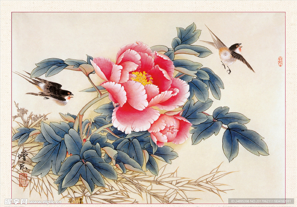 花鳥工筆裝飾畫