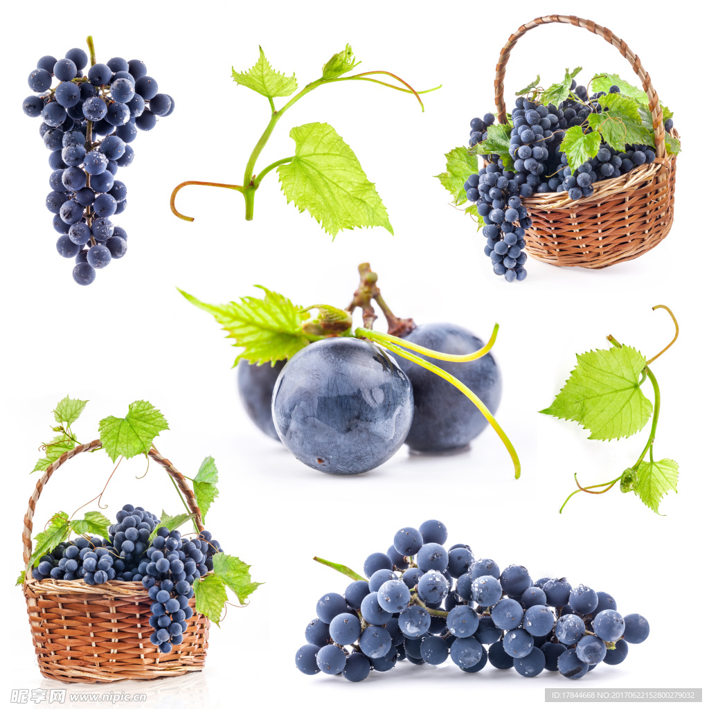 新鲜水果 葡萄素材 紫葡萄