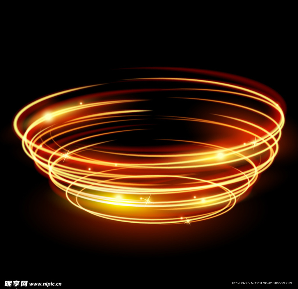 金色螺旋环光晕矢量素材