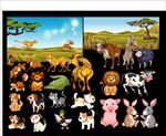 森林 卡通动物背景
