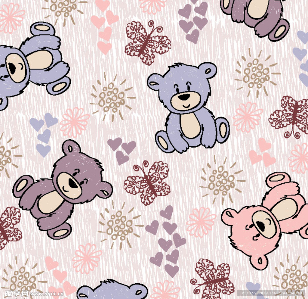 卡通可爱熊 婴童花型