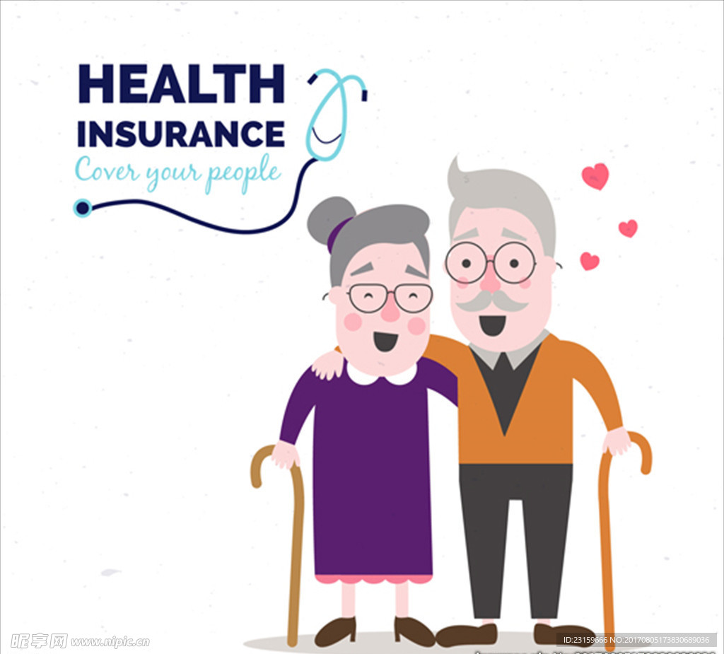 医疗健康保险快乐的老年夫妇